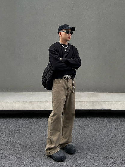 Washed Flare Denim Jeans WN19556