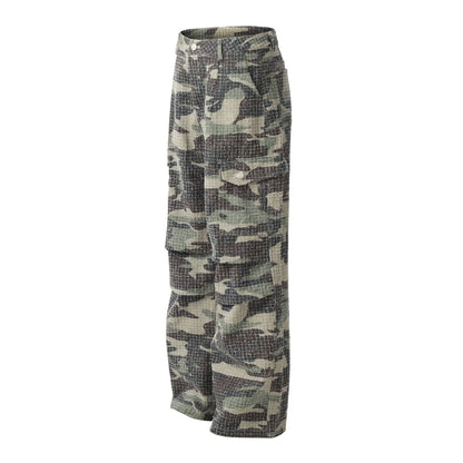 Camouflage Wide-Leg Cargo Pants WN11283