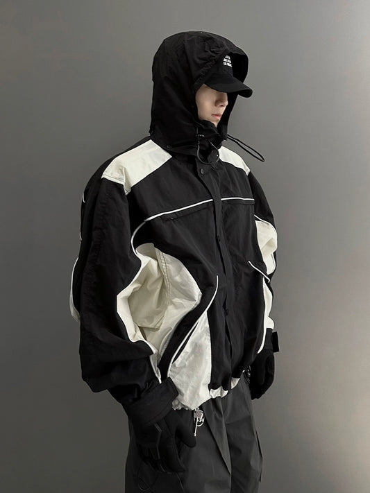 Detachable Hood Oversize Tactical Windbreaker Jacket WN12203