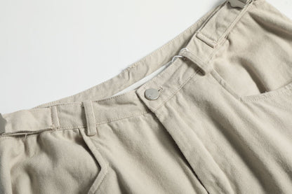 Multi-Pocket Wide Leg Cargo Half Pants WN18574