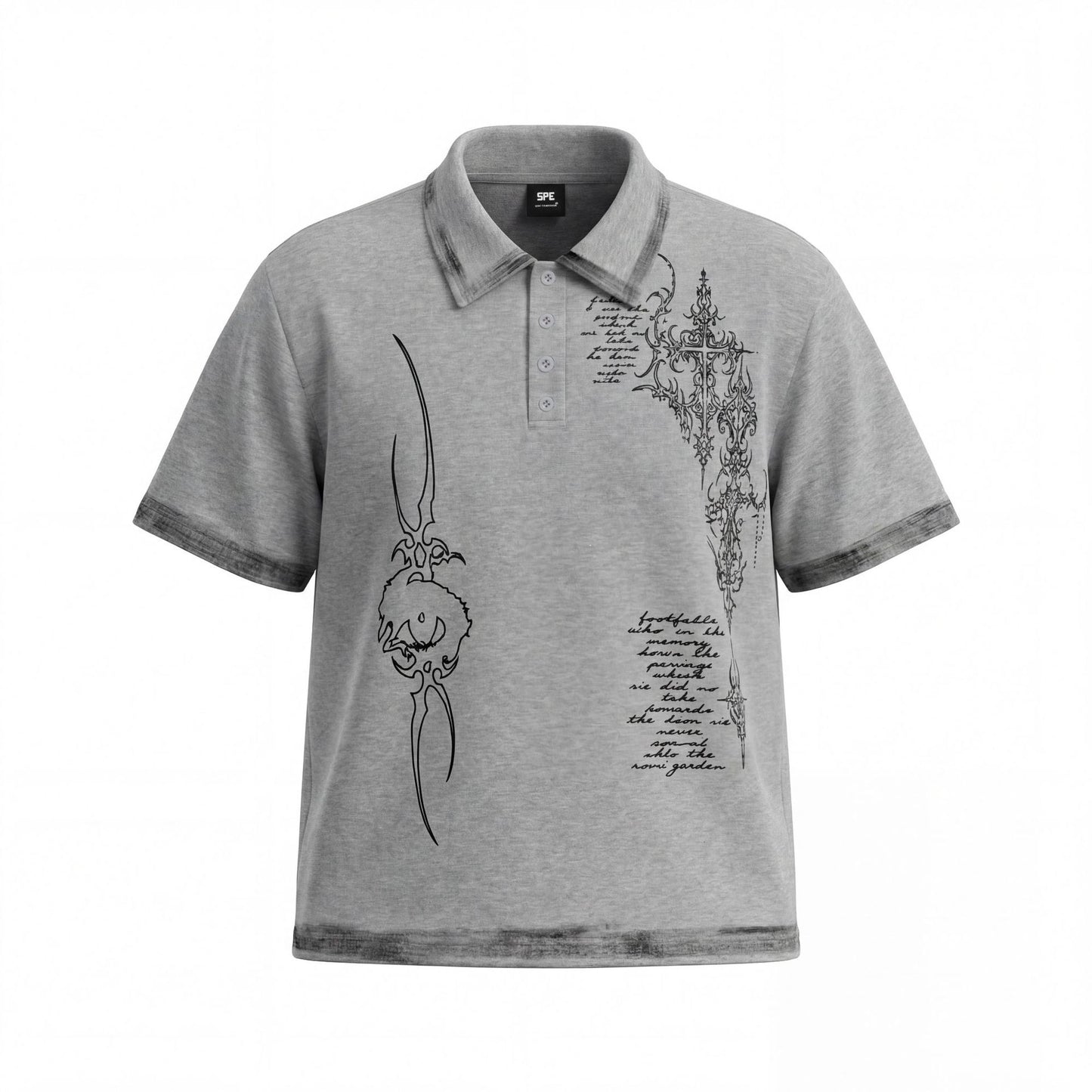 Thorn Graphic Washed Short Sleeve Polo Shirt WN25613