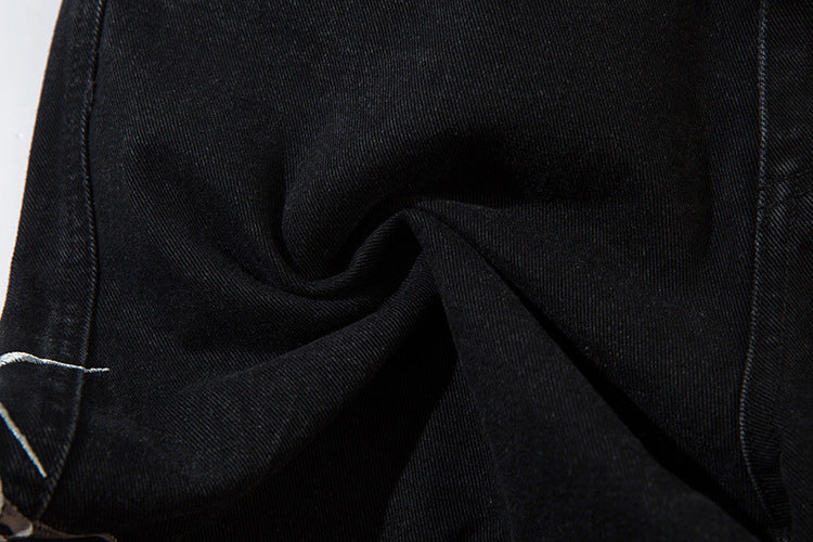 Thorn Embroidery Straight Denim Jeans WN12687