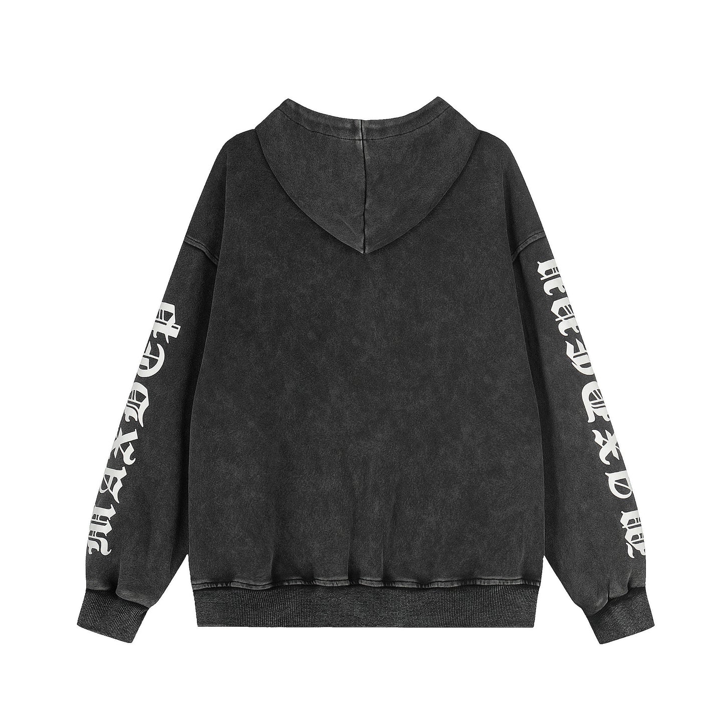 Mix Patch Graphic Washed Zipper Hoodie WN23598