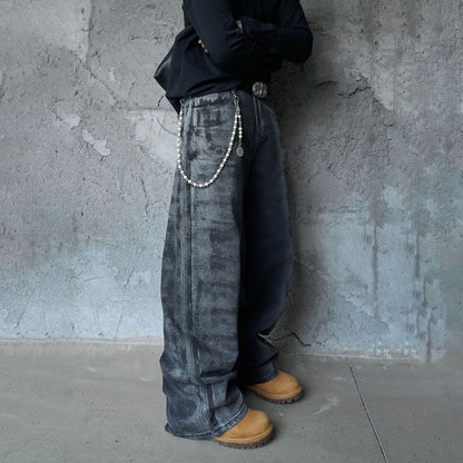 Washed Wide Leg Denim Jeans WN25408