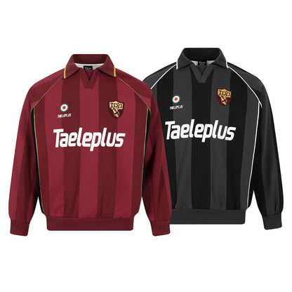 Stripe Patch Embroidery Polo Sweatshirt WN23606