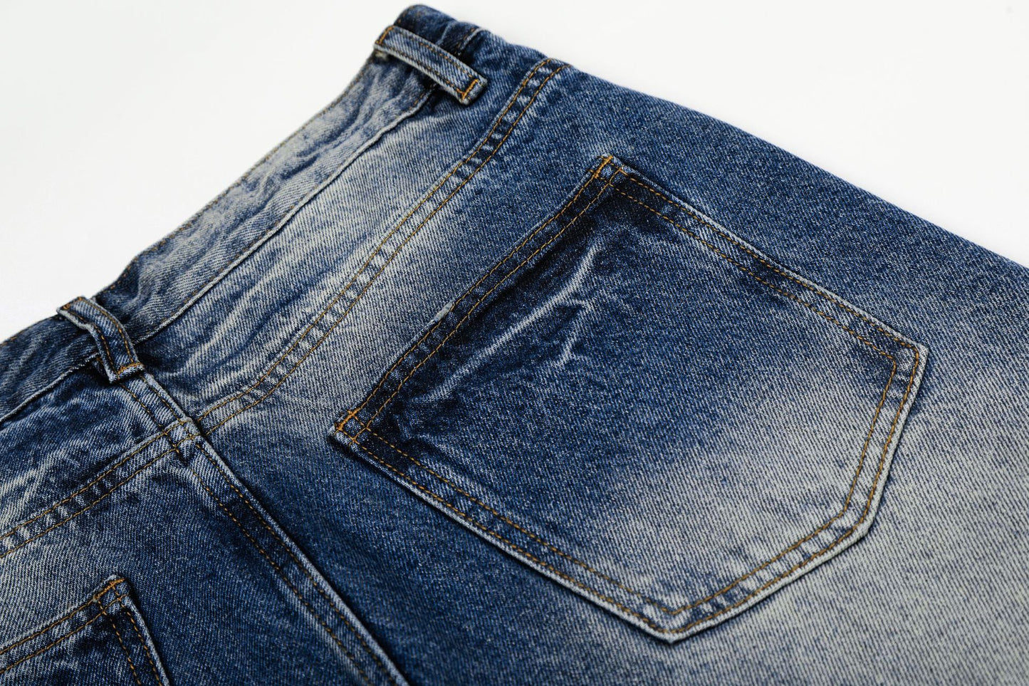 Washed Whiskers Flare Denim Jeans WN25832