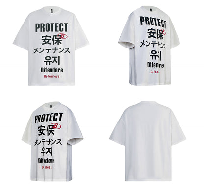 Washed Graphic Letter Print Oversize Short Sleeve T-Shirt WN26372