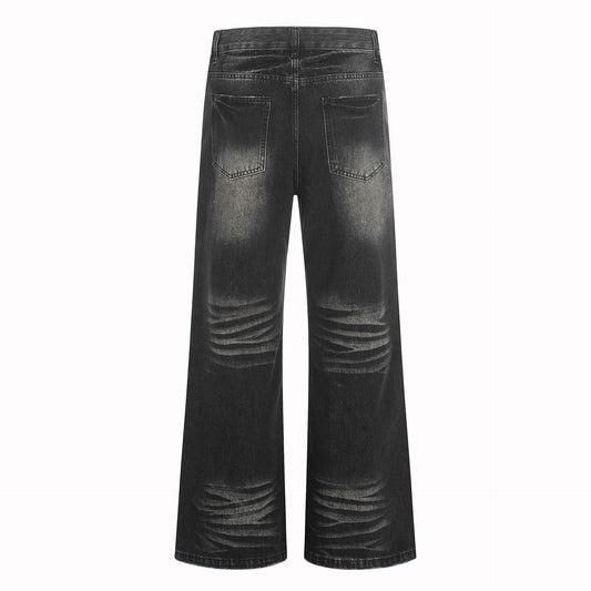 Washed Whiskers Flare Denim Jeans WN25832