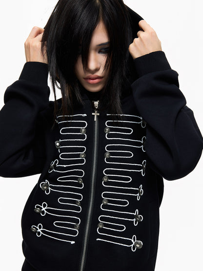 Napoleon Braid Cross Zipper Hoodie WN27338