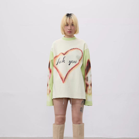 Heart Art Print Long Sleeve T-Shirt WN19099