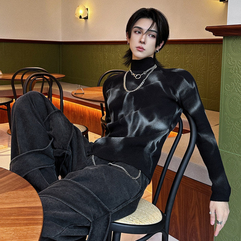 Tie-Dye High-Neck Knit Sweater WN25058