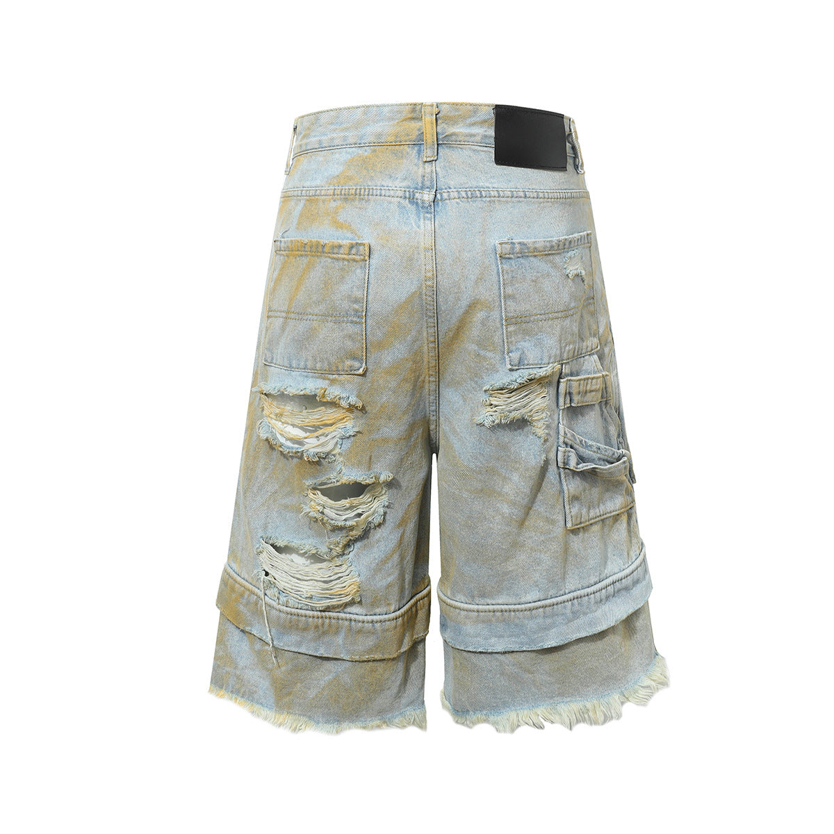 Washed Damage Denim Half Pants WN25711
