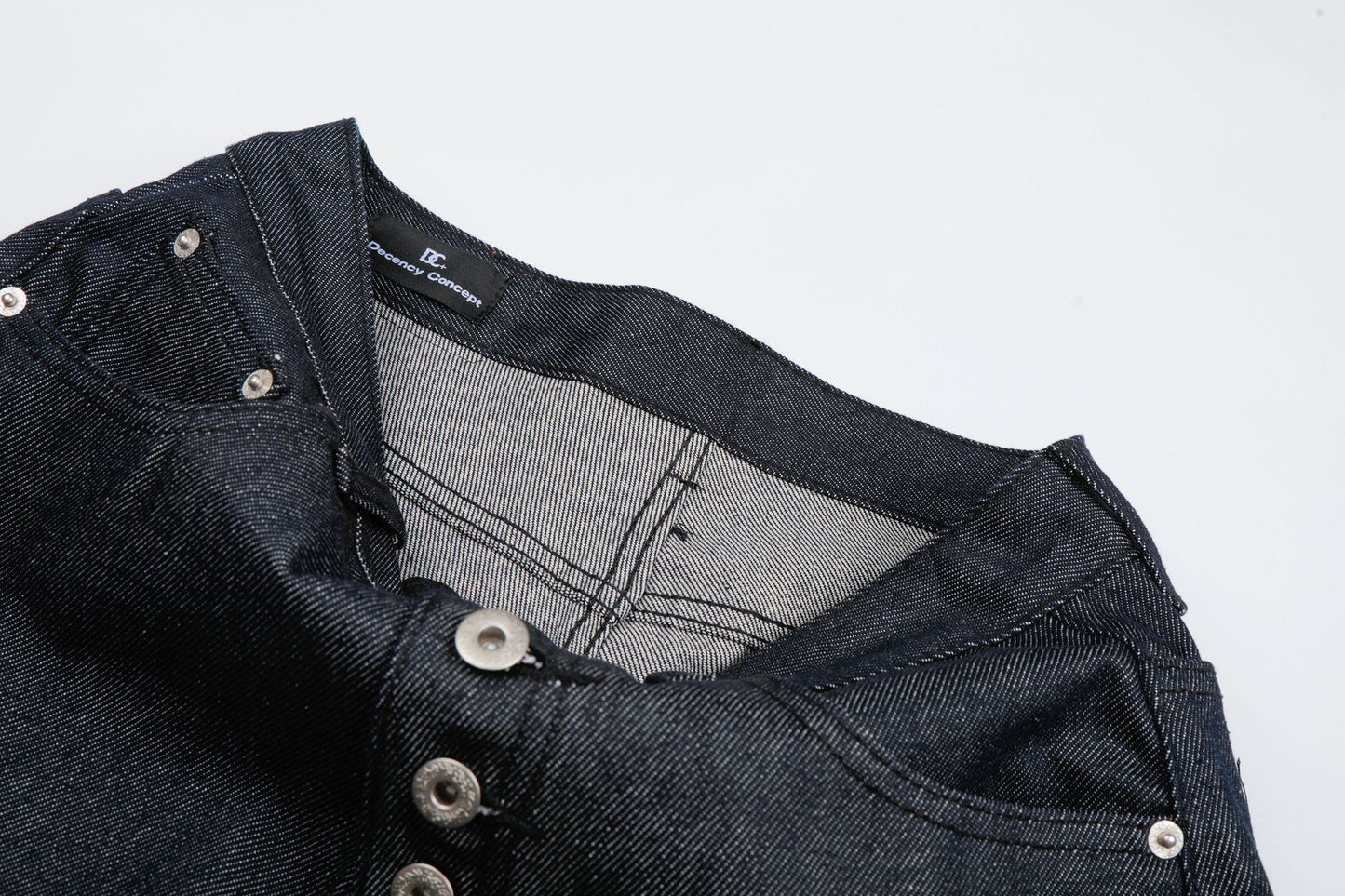Button Fly Wide Leg Half Denim Jeans WN25941