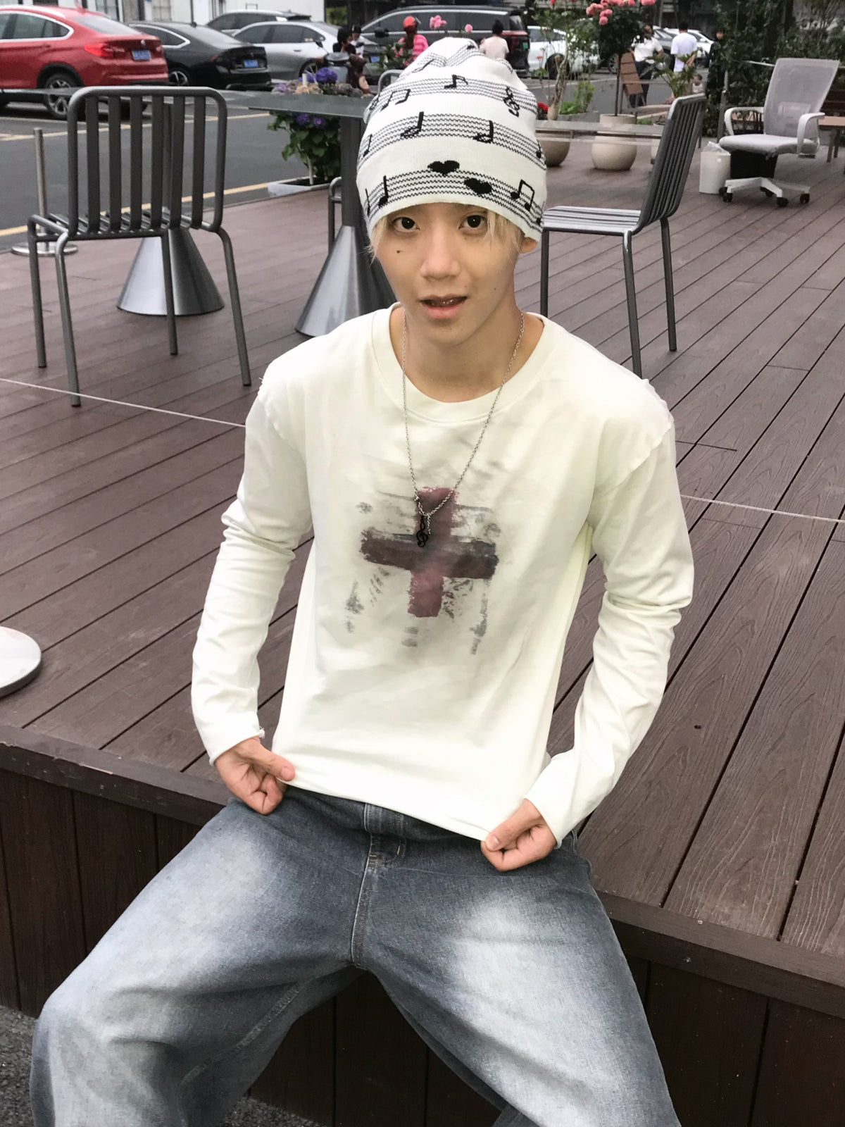 Cross Graphic Lightweight Long Sleeve T-Shirt WN27145