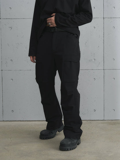 Cargo Design Buckle Flare Pants WN17641