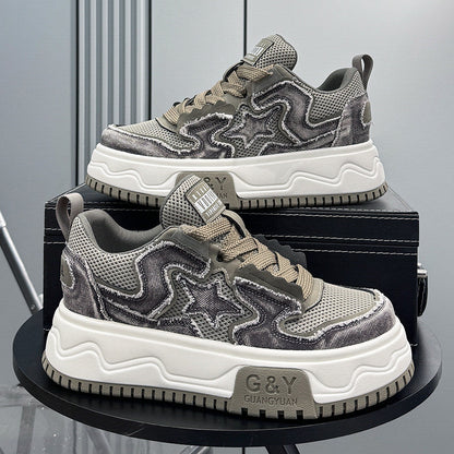 Platform Mesh Chunky Lace-Up Sneakers WN24819