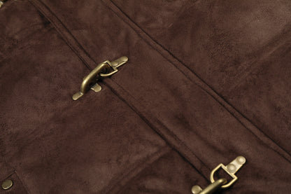 Fake Fur Collar Metal Buckle Puffer Jacket WN23094