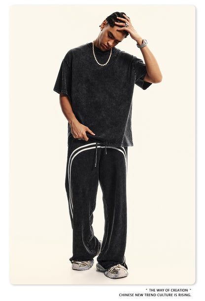 Damage Wash Round Neck Short Sleeve T-Shirt WN6060