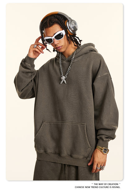 Washed Fleece Lining Oversize Hoodie WN9961