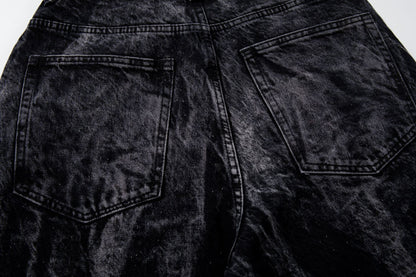 Multi-Print Wide Leg Denim Jeans WN23093