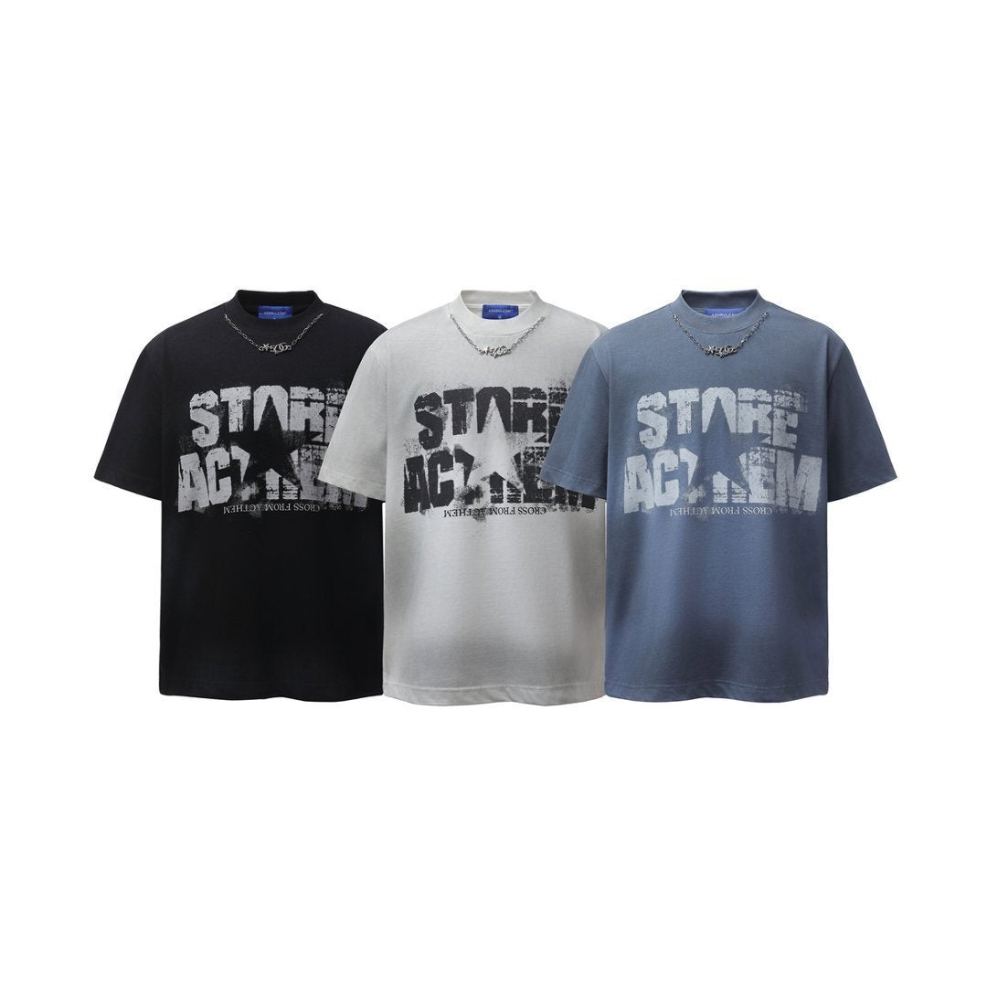 Heavyweight Dirty-Dye Print Oversize Short Sleeve T-Shirt WN25725