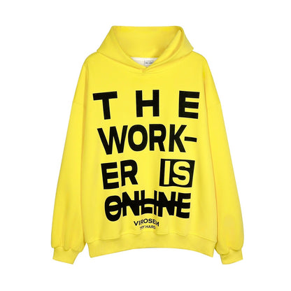 Letter Print Design Oversize Pullover Hoodie WN8385