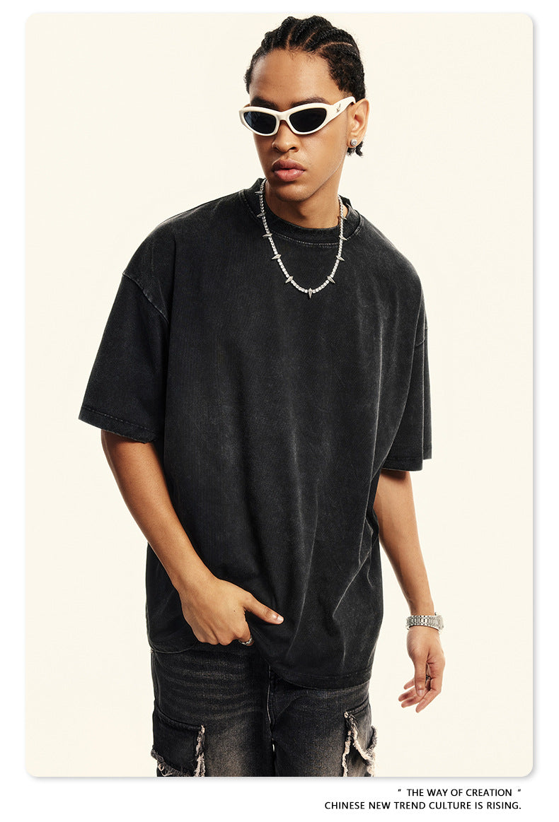 Washed Oversize Short-sleeve T-shirt WN6456