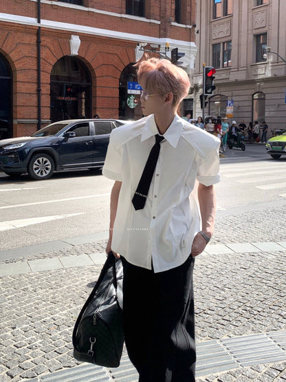 Structured Shoulder Short Sleeve Shirt WN20077