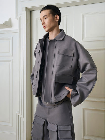 Heavyweight Canvas Multi-Pocket Jacket & Cargo Pants Setup WN15160