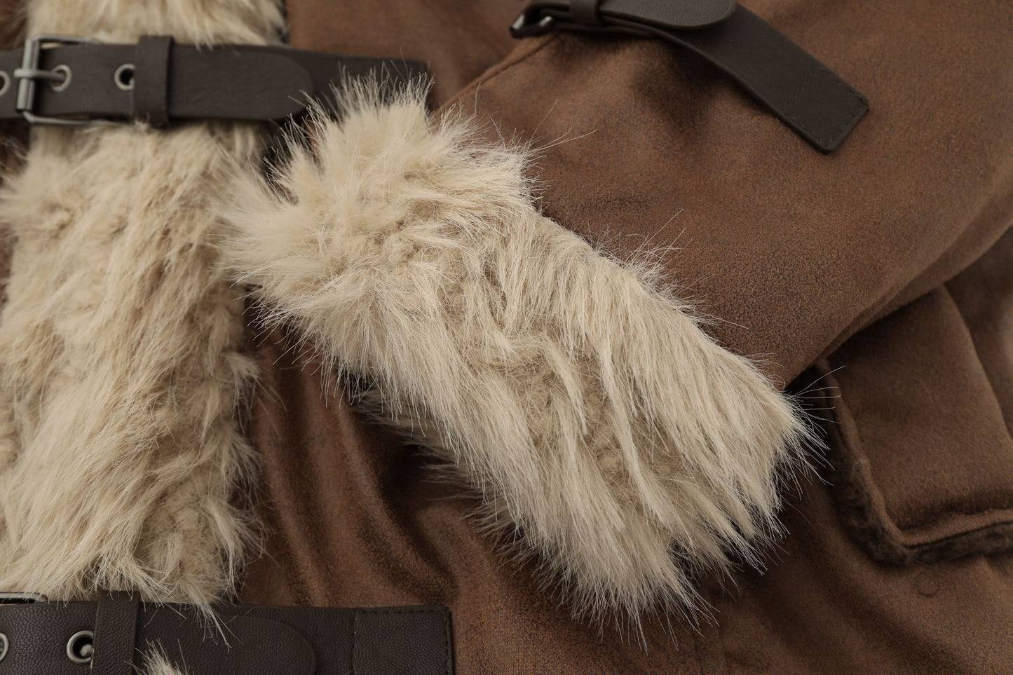 Suede Fleece Lining Furry Jacket WN10993