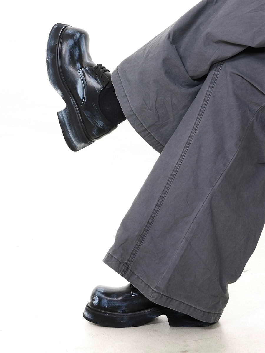 Chunky Sole Leather Derby Shoes WN20796