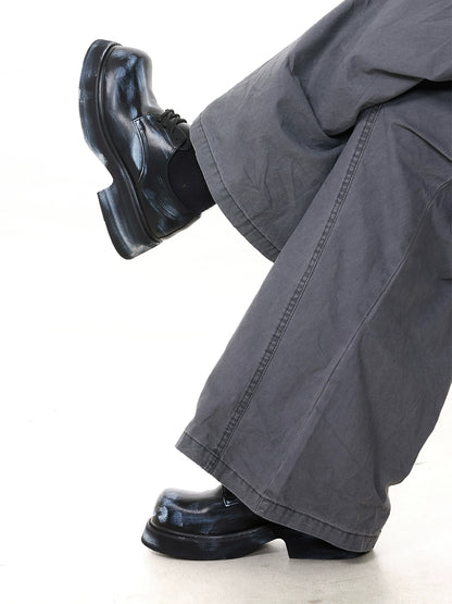 Chunky Sole Leather Derby Shoes WN20796