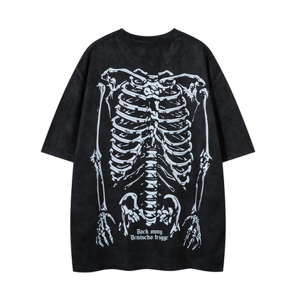 Skeleton Print Oversize Short Sleeve T-Shirt WN15115