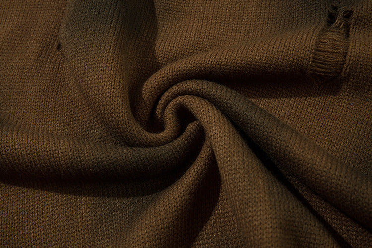 Spray Paint Damage Oversize Knit Sweater WN11431