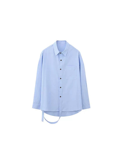 Extended Placket Patch Pocket Long Sleeve Shirt WN12094