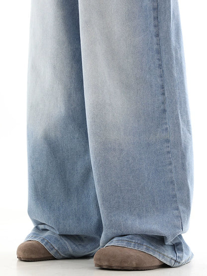 Washed Wide-Leg Straight Denim Jeans WN10333