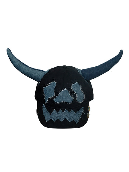 Horn Patchwork Curved-Brim Cap WN21093