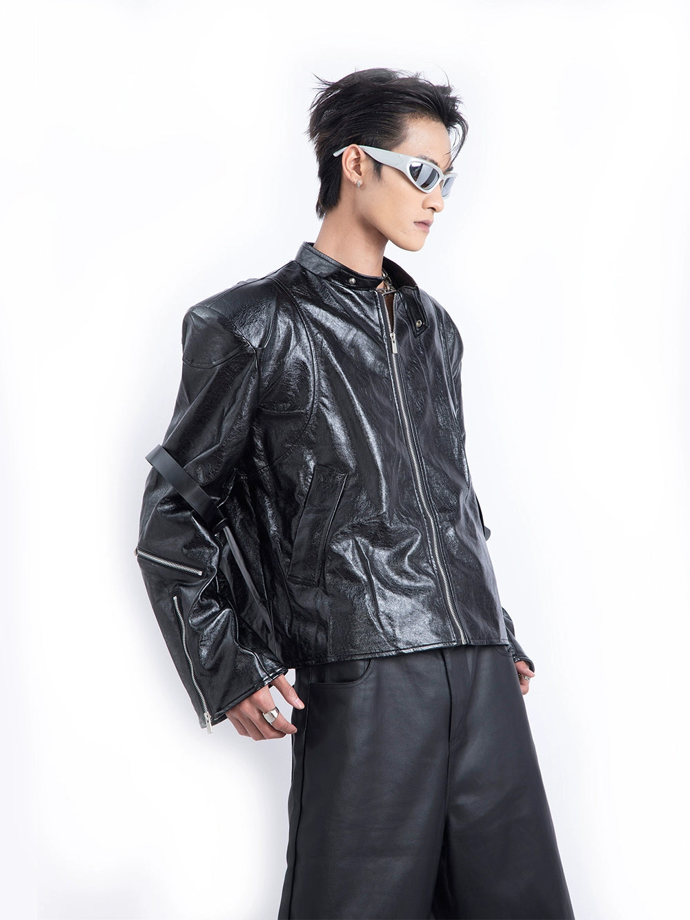 Heavyweight Zipper PU Leather Jacket WN9260