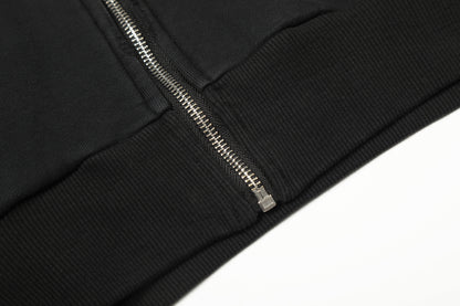 Gradient Number Print Zipper Hoodie WN25524