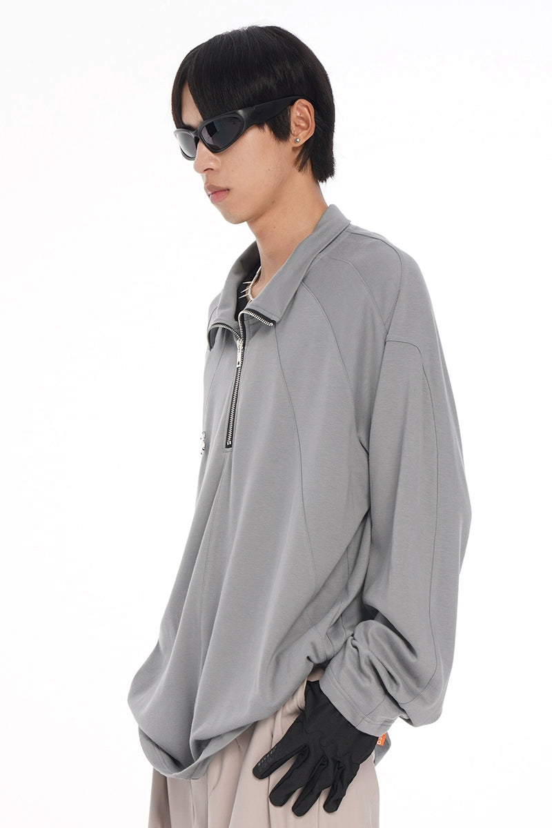 High Neck Zipper Long Sleeve T-Shirt WN9031