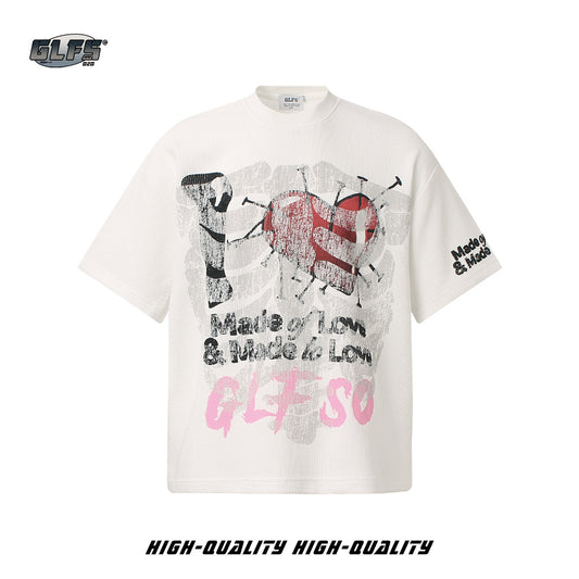 Skeleton Heart Graphic Short Sleeve T-Shirt WN26492
