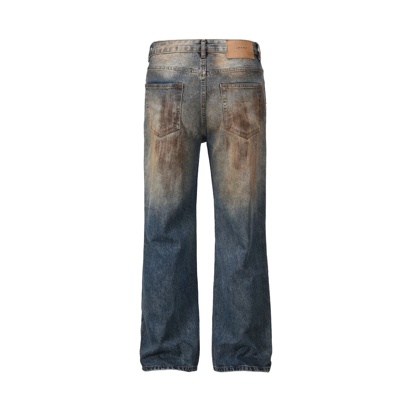 Paint Damage Straight Denim Jeans WN25935