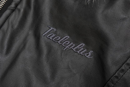 PU Leather Detachable Fur Collar Padded Parker Jacket WN11312