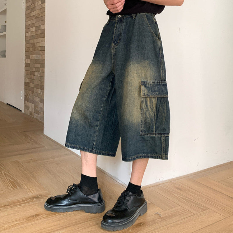 Cargo Cropped Denim Jeans WN24972