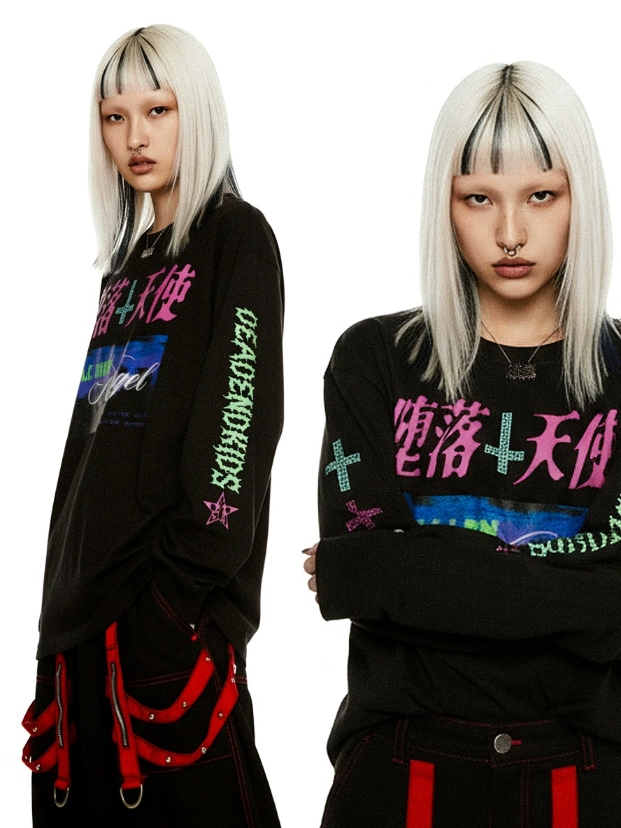 Graphic Letter Print Long Sleeve T-Shirt WN22278