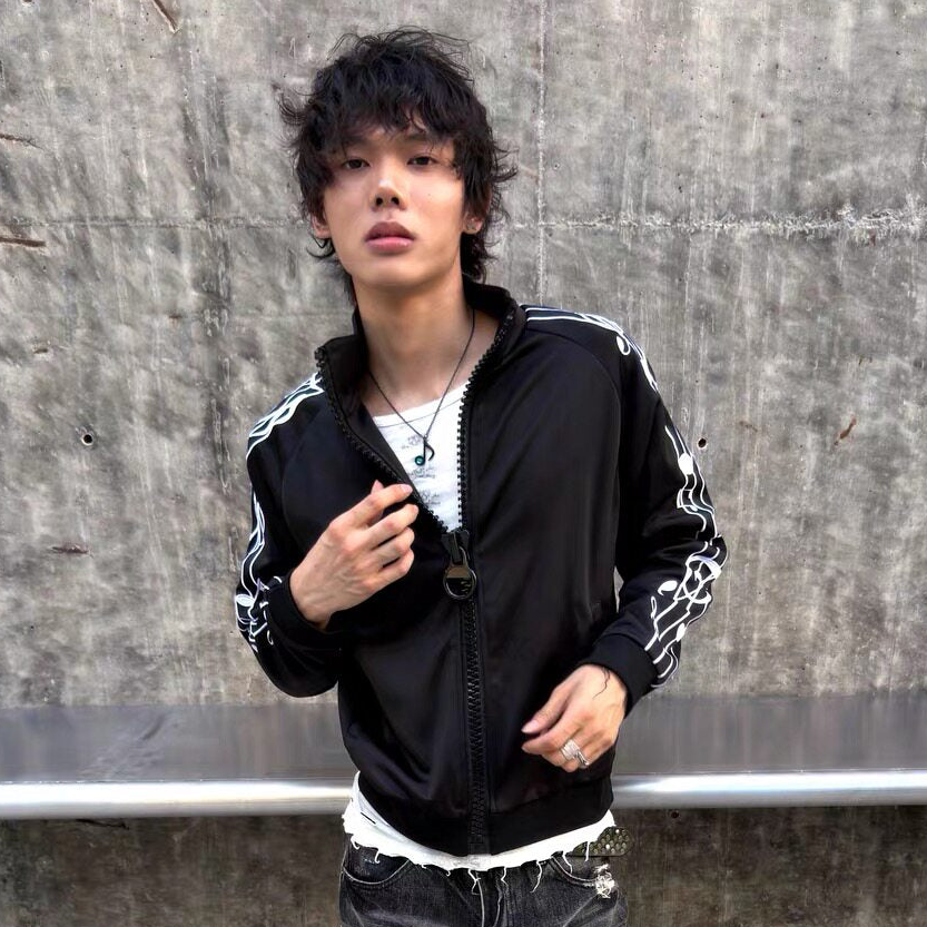 Raglan Music Note Graphic Print Zipper Jacket WN27205