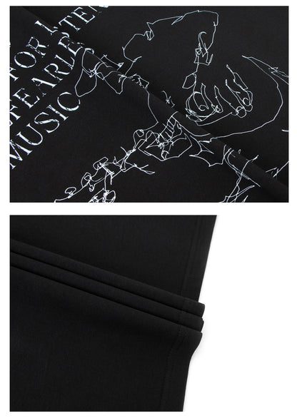 Guitarist Print Oversize Sleeveless T-Shirt WN26385