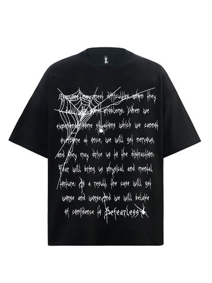 Heavyweight Letter Print Oversize Short Sleeve T-Shirt WN26345