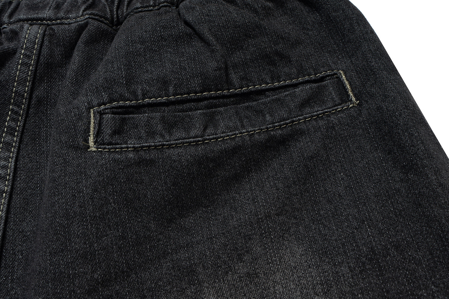 Drawstring Cargo Damage Denim Half Jeans WN25525