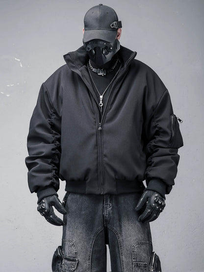 Oversize Stand Neck Short Padded Jacket WN22333